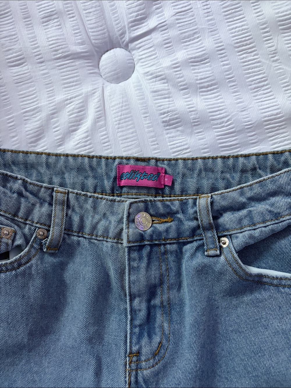 editked low rise jeans